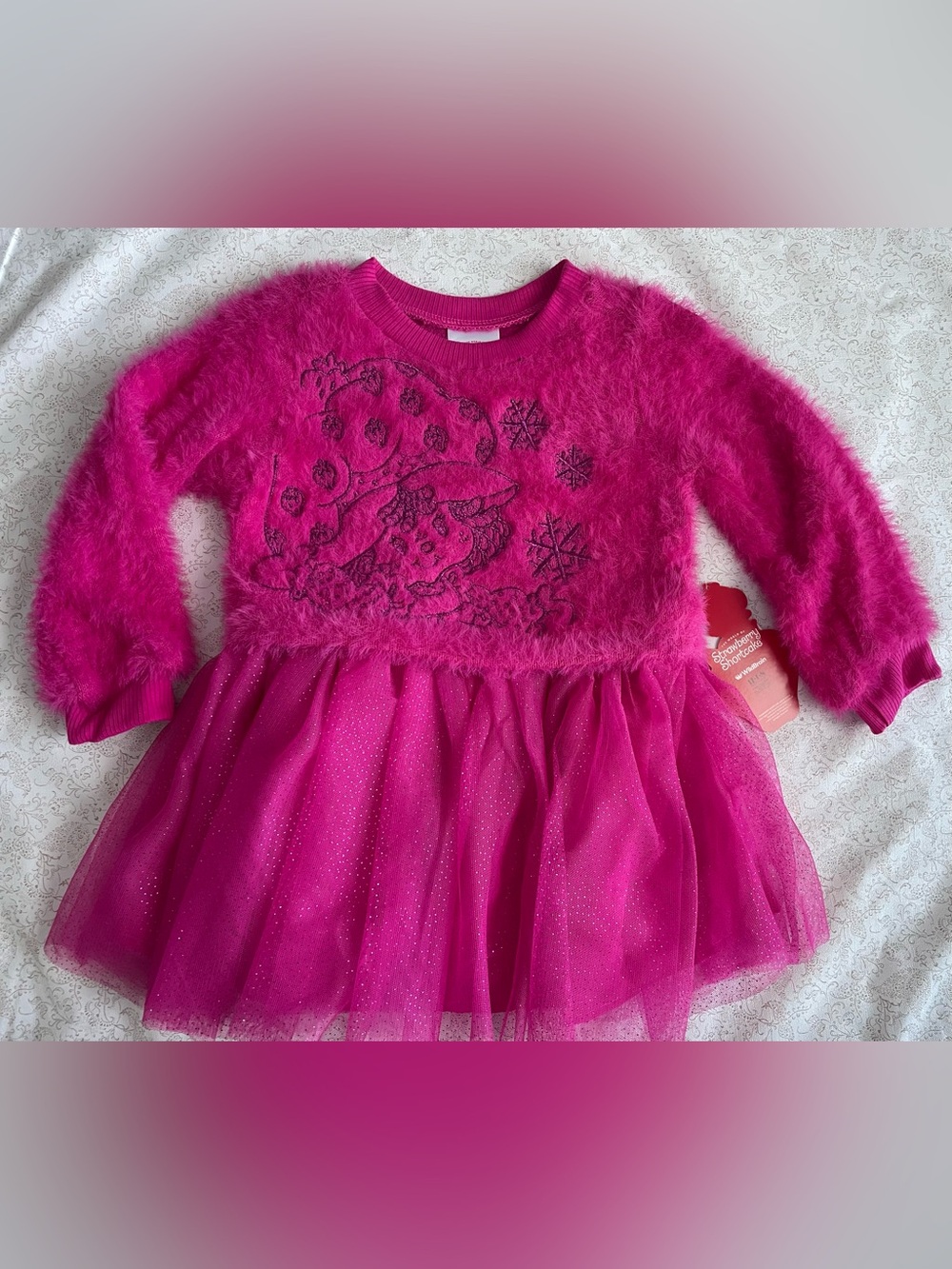 Strawberry Shortcake Baby Girls 18M Fuzzy Tutu Dress NWT